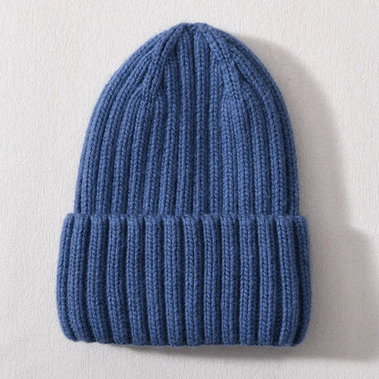 Unisex Strickmütze Gerippt Warm Beige