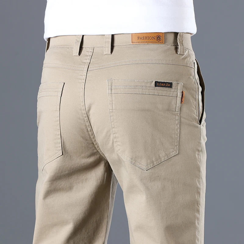 Herren Baumwollhose Slim Fit Gerades Bein