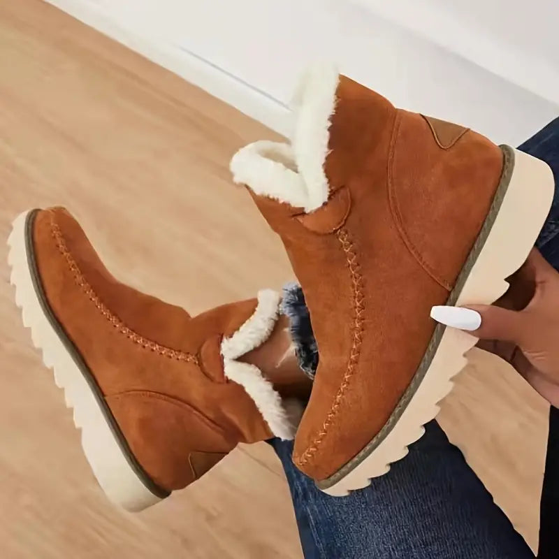 Norvielle Damen Schaffellstiefel Rutschfeste Gummisohle - Norvielle