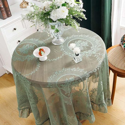 Durchsichtige Tischdecke Rund Spitzen Blumenmuster