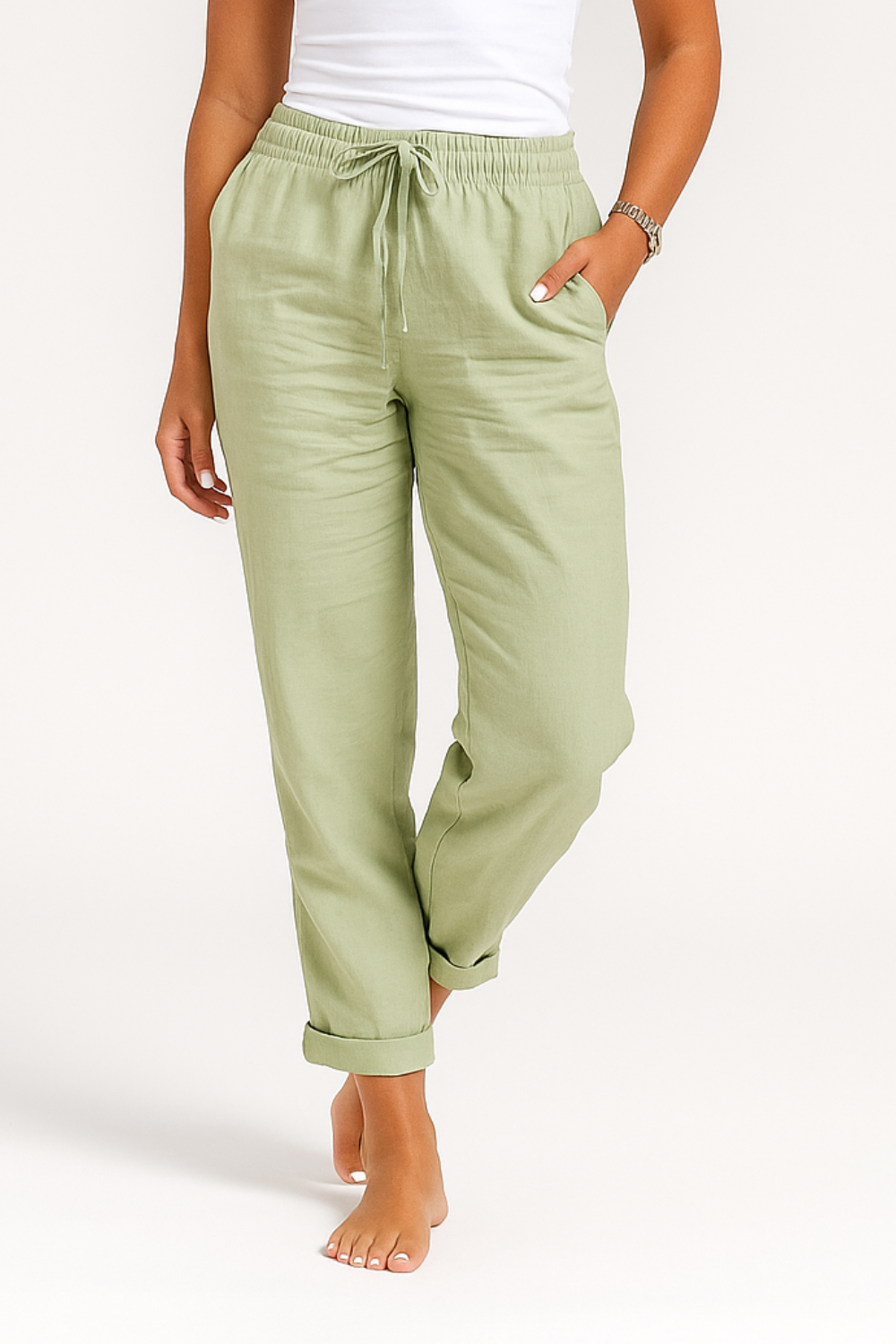 Herren Hose mit Gummibund und Kordelzug