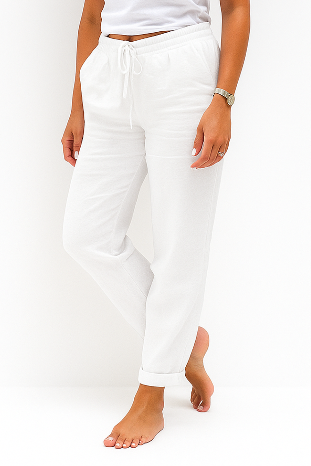Herren Hose mit Gummibund und Kordelzug