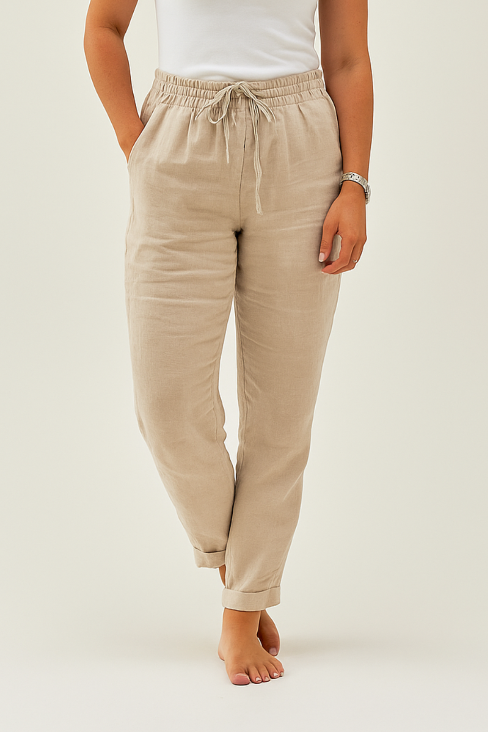 Herren Hose mit Gummibund und Kordelzug