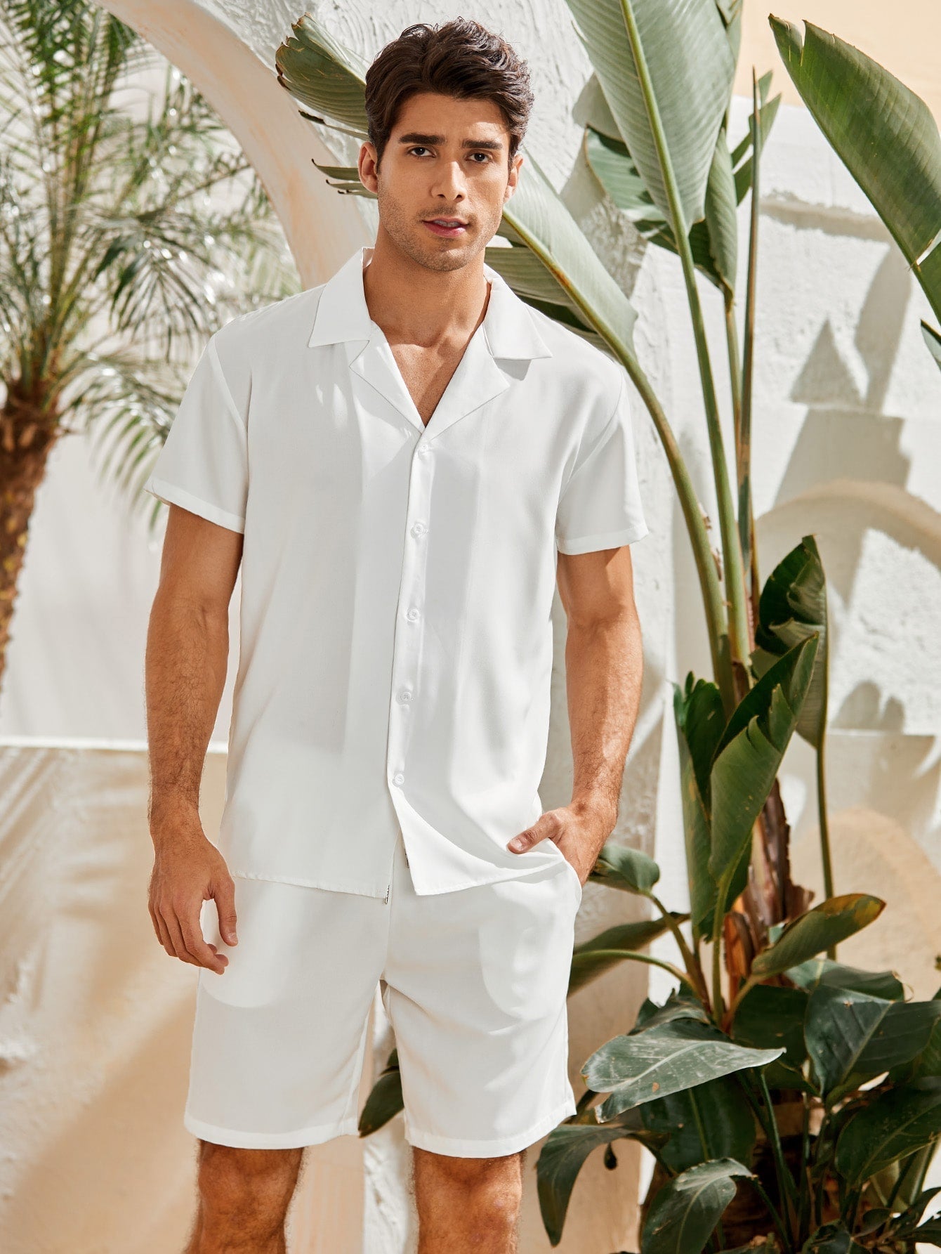 Herren Kurzarm Shirt und Shorts Set Sommer Zweiteiliges Set - Norvielle