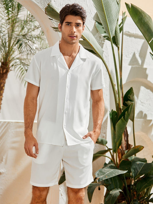 Herren Kurzarm Shirt und Shorts Set Sommer Zweiteiliges Set - Norvielle