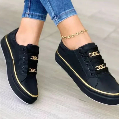 Damen Sneaker Komfort Flexibel Schwarz - Norvielle