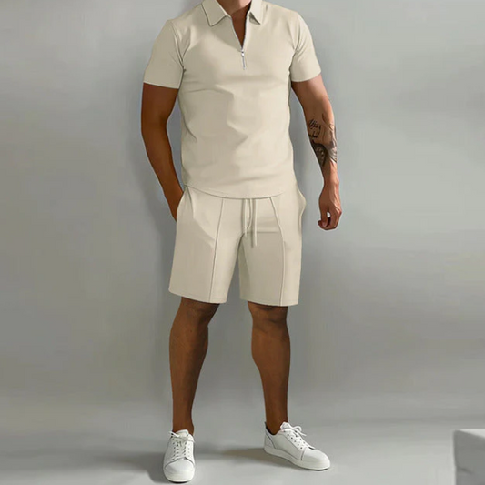 Herren Kurzarm Shorts Set Leicht Baumwolle Sommer - Norvielle