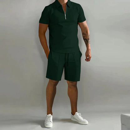 Herren Polo Kurzarm Shorts Set Sommer Zweiteilig - Norvielle