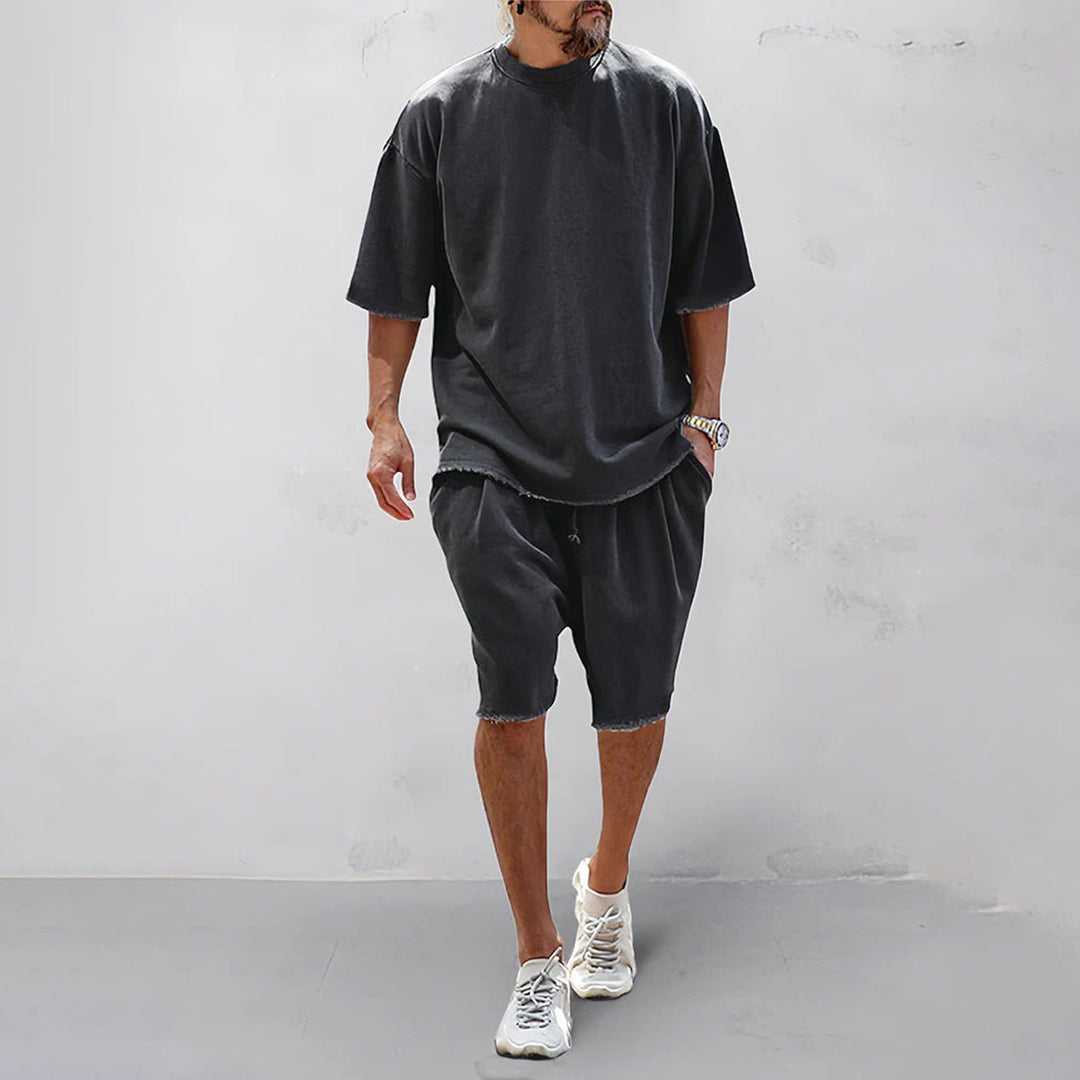 Männer Oversized Shorts T-Shirt Set Leicht Lockere Passform Sommer - Norvielle