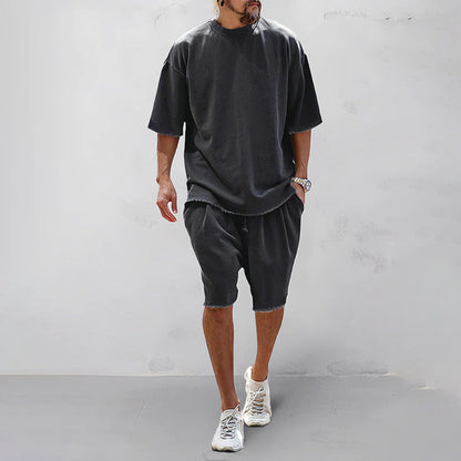 Männer Oversized Shorts T-Shirt Set Leicht Lockere Passform Sommer - Norvielle