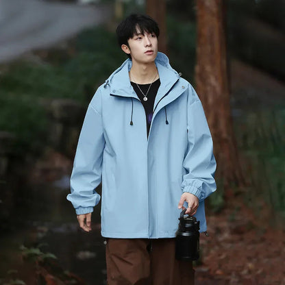 Herren Skijacke Oversized mit Kapuze Wasserdicht