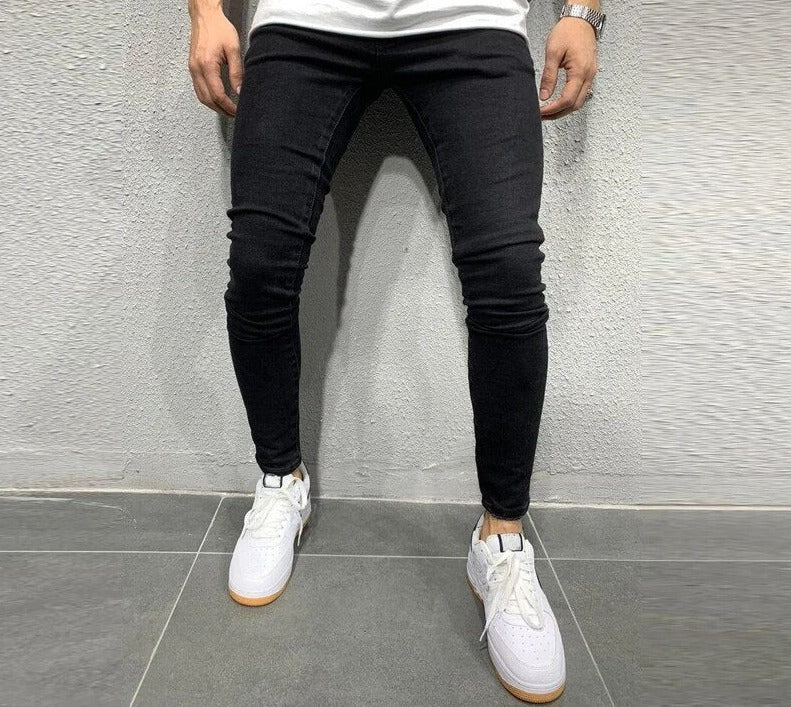 Herren Jeans Skinny Fit Stretch schmale Passform Schwarz - Norvielle