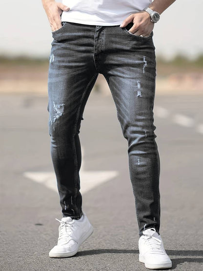 Herren Skinny-Jeans Destroyed Optik