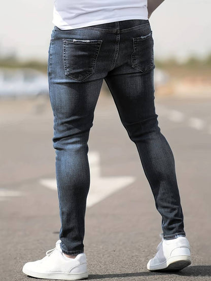 Herren Skinny-Jeans Destroyed Optik