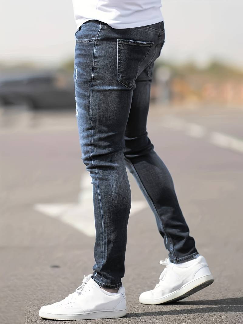 Herren Skinny-Jeans Destroyed Optik