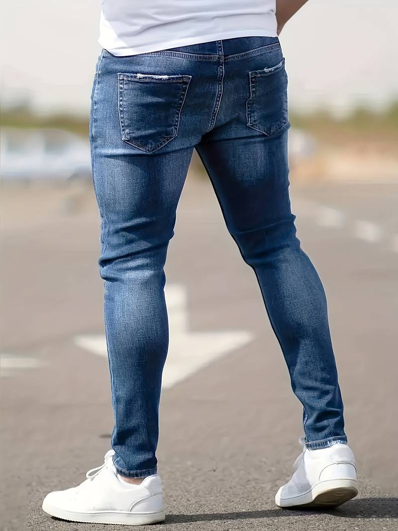 Herren Skinny-Jeans Destroyed Optik