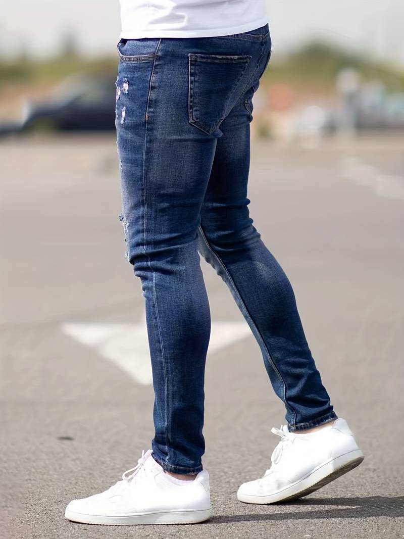Herren Skinny-Jeans Destroyed Optik