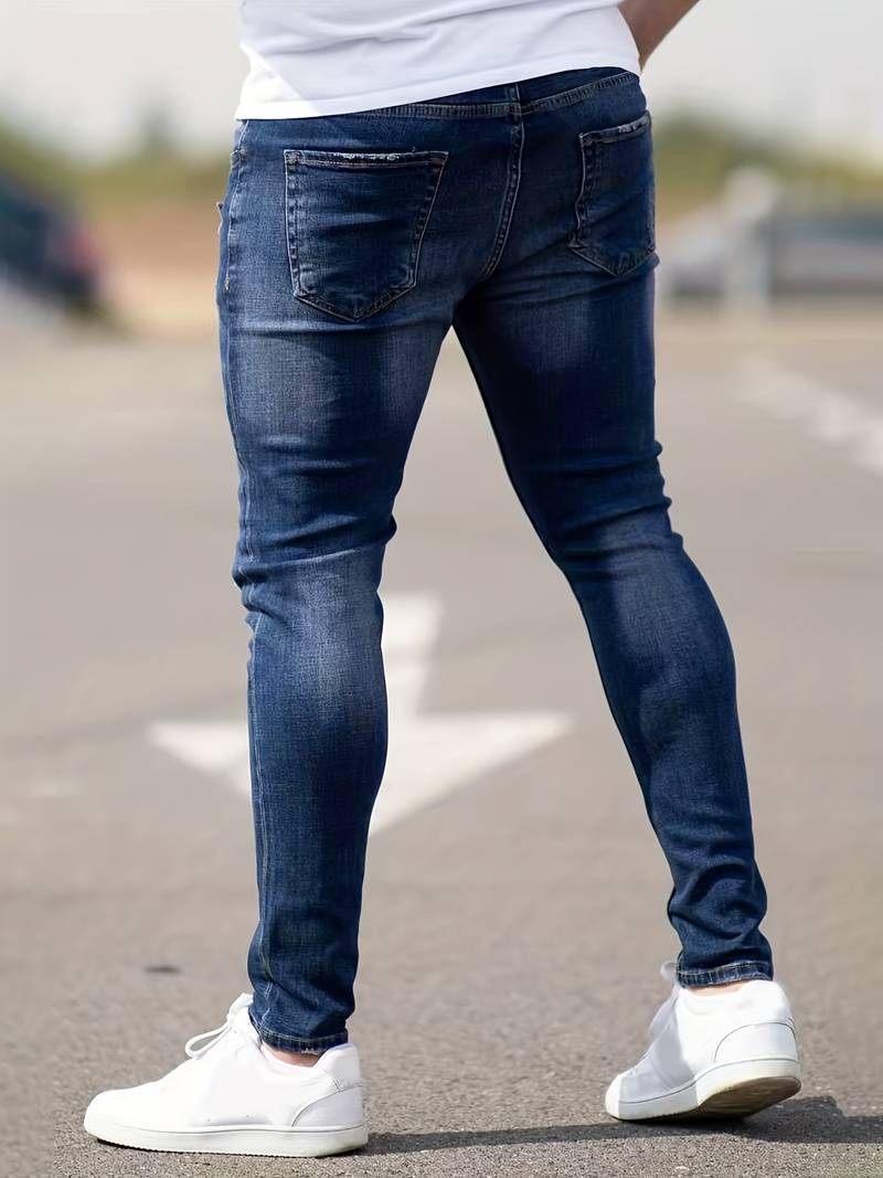 Skinny-Jeans | Ripped | Stretch | Schlanke Fit-Jeans | Herrenjeans-Chaps Herrenmode