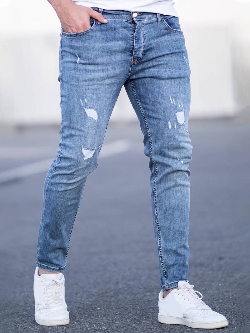 Skinny-Jeans | Ripped | Stretch | Schlanke Fit-Jeans | Herrenjeans-Chaps Herrenmode