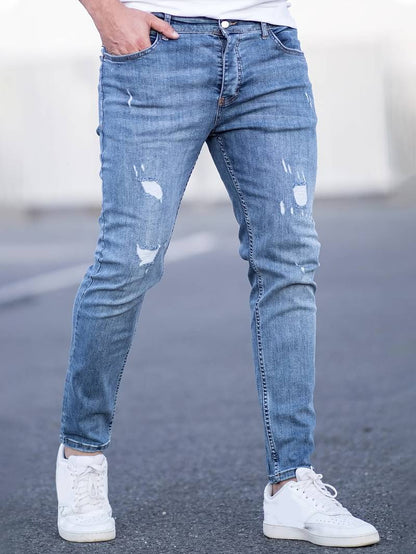 Herren Skinny-Jeans Destroyed Optik