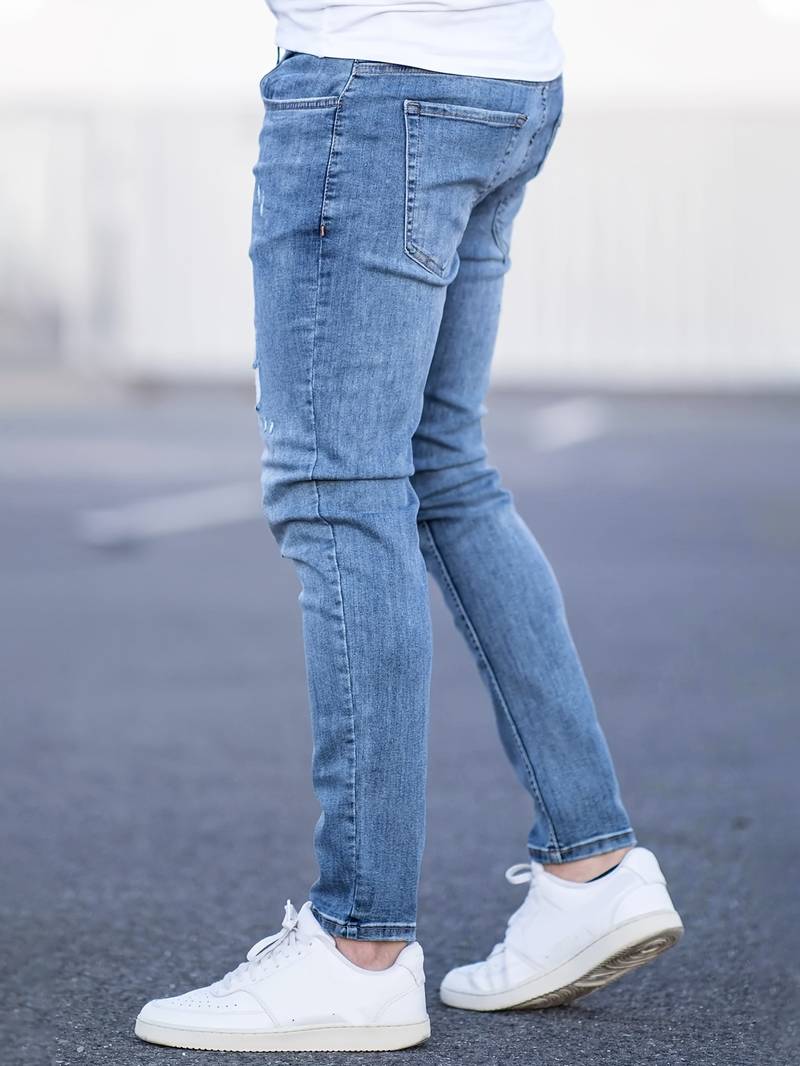Herren Skinny-Jeans Destroyed Optik