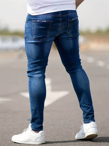 Herren Skinny-Jeans Destroyed Optik