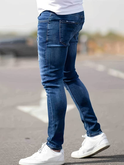 Herren Skinny-Jeans Destroyed Optik