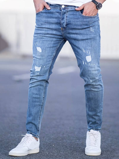 Herren Skinny-Jeans Destroyed Optik