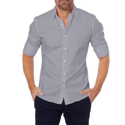 Herren Hemd Langarm Slim Fit Reißverschluss