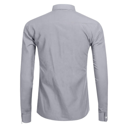 Herren Hemd Langarm Slim Fit Reißverschluss