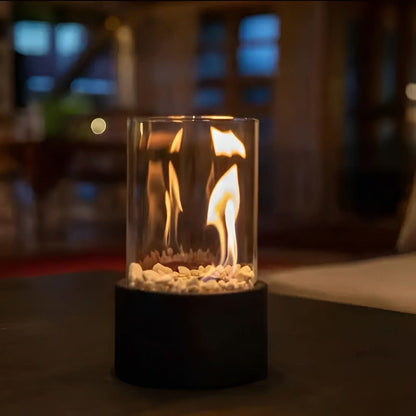 Eleganter Tischkamin aus Metall für Innenbereich - Norvielle