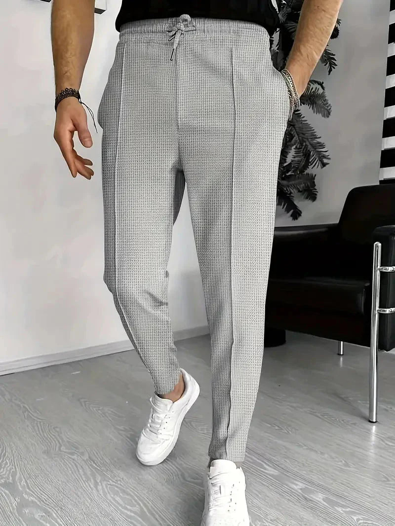 Herren Slim-Fit Jogginghose Stretch Elastisch Schwarz - Norvielle