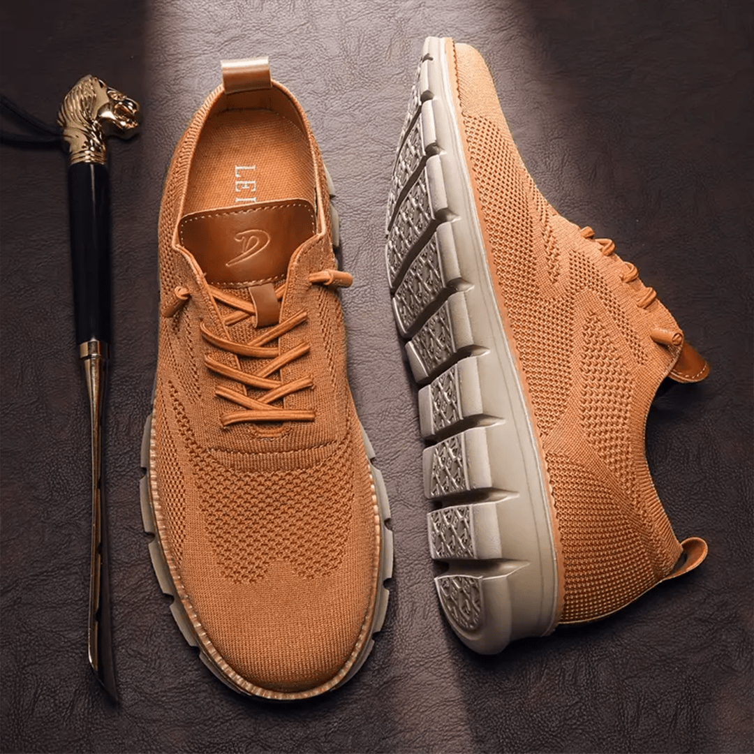 Slip-On-Sneakers | Mesh | Turnschuhe | Wanderschuhe | Herren-Sneakers-Karamell-40-Chaps Herrenmode