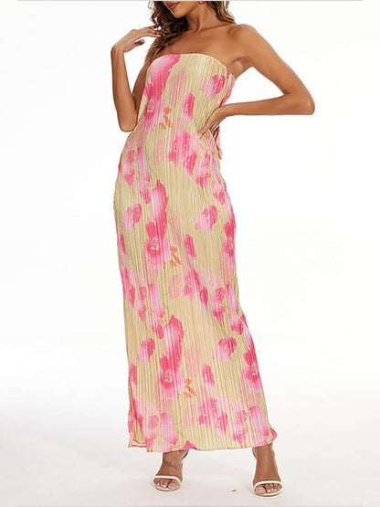 Theresia Damen Maxikleid Blumenprint Baumwolle feminin