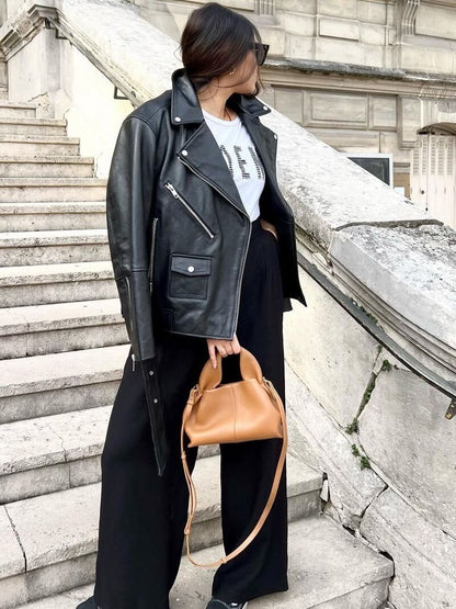 Kunstledertasche Damen Minimalistisch
