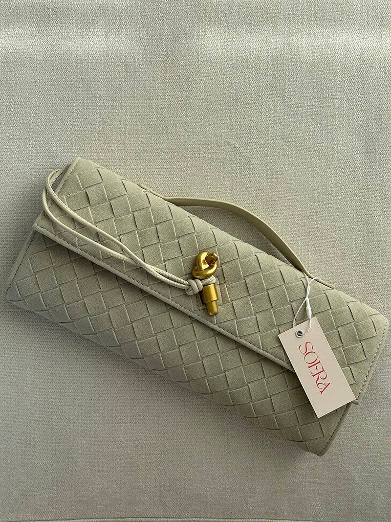 Geflochtene Damen Clutch aus Kunstleder
