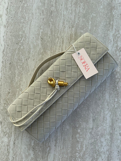 Geflochtene Damen Clutch aus Kunstleder