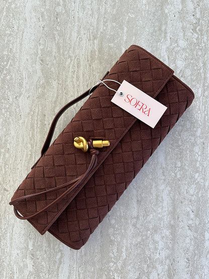 Geflochtene Damen Clutch aus Kunstleder