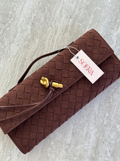 Geflochtene Damen Clutch aus Kunstleder