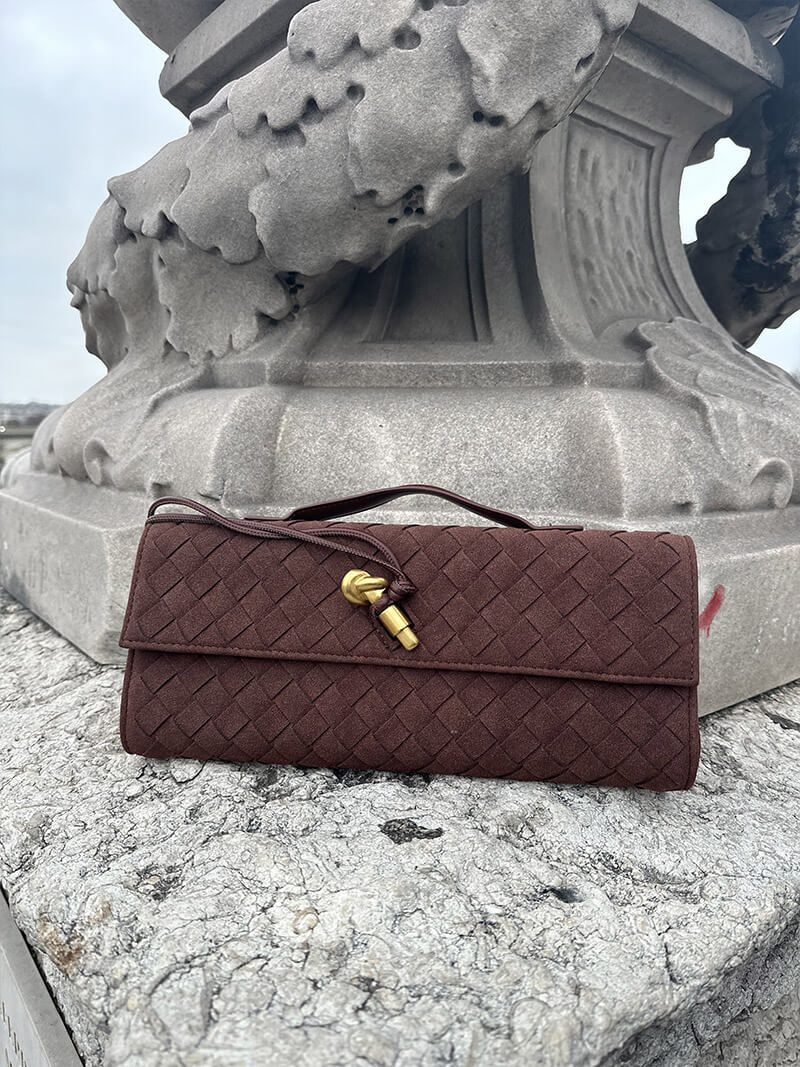 Geflochtene Damen Clutch aus Kunstleder