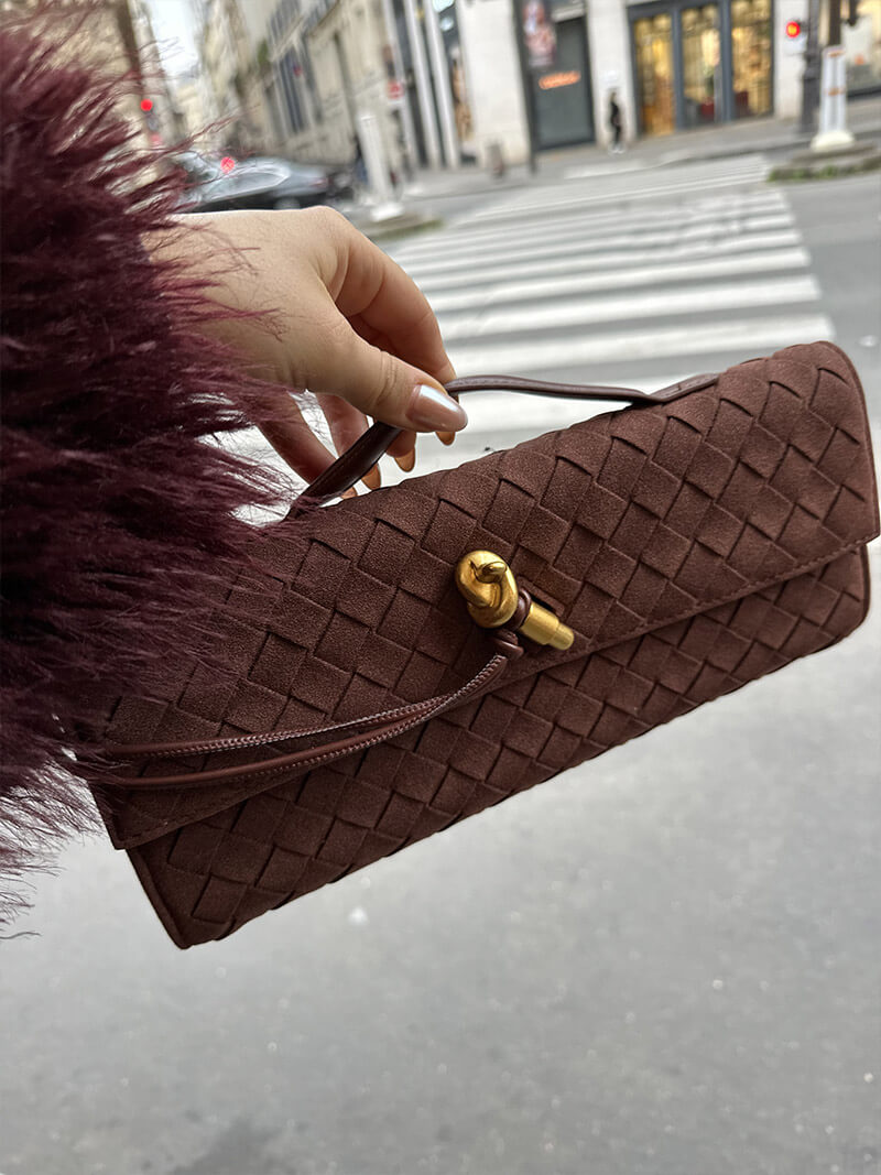 Geflochtene Damen Clutch aus Kunstleder