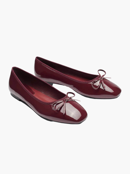 Vegane Ballerinas Glänzend Damen Schuhe Alltag Schwarz - Norvielle