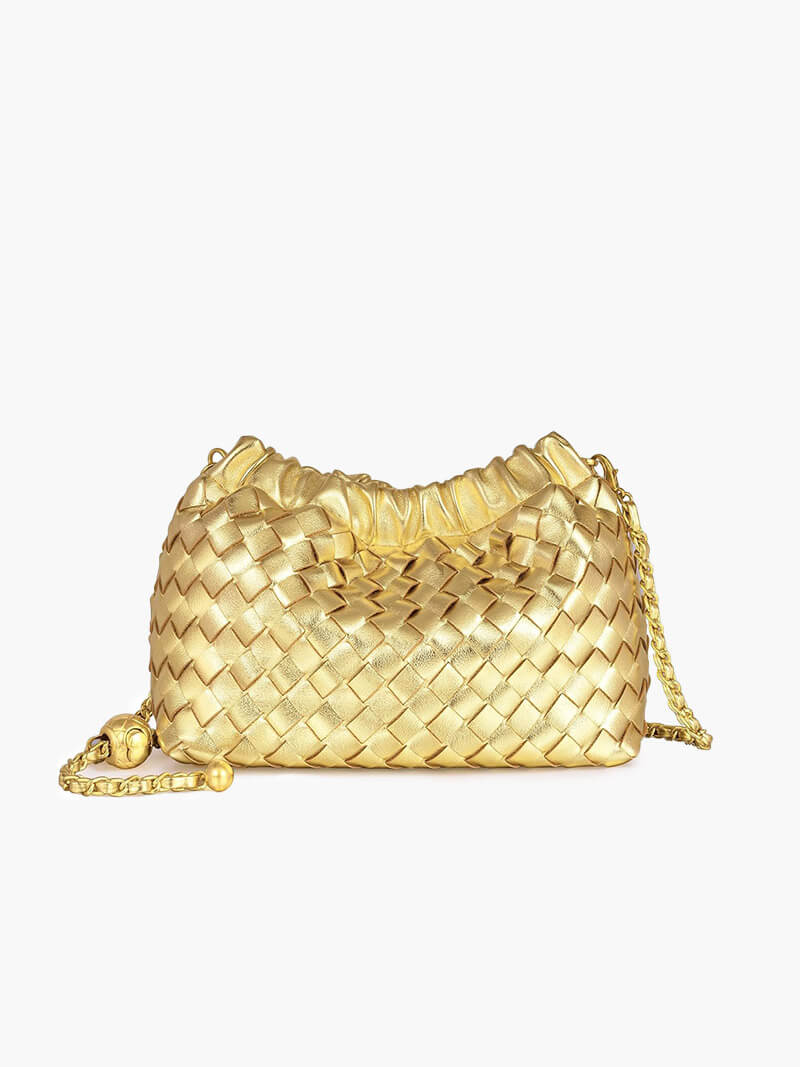 Damenhandtasche Goldkette Leder