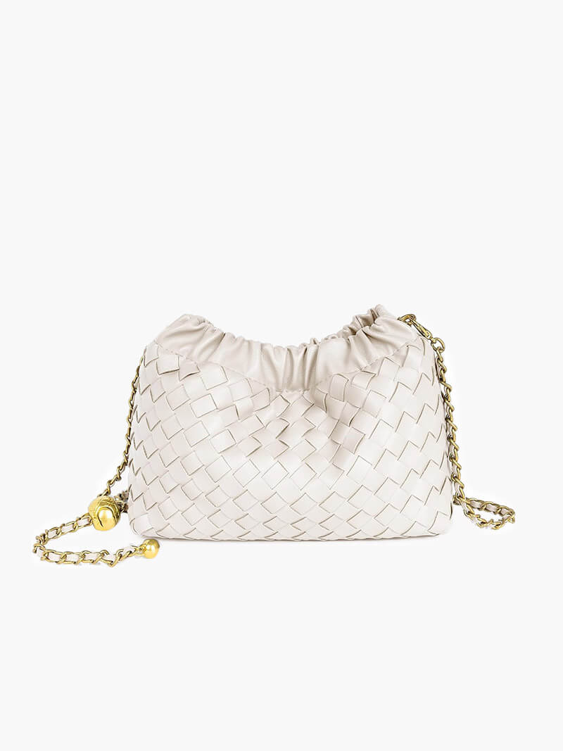 Damenhandtasche Goldkette Leder