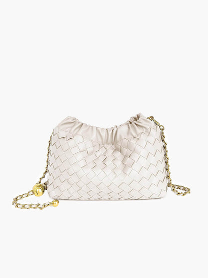 Damenhandtasche Goldkette Leder