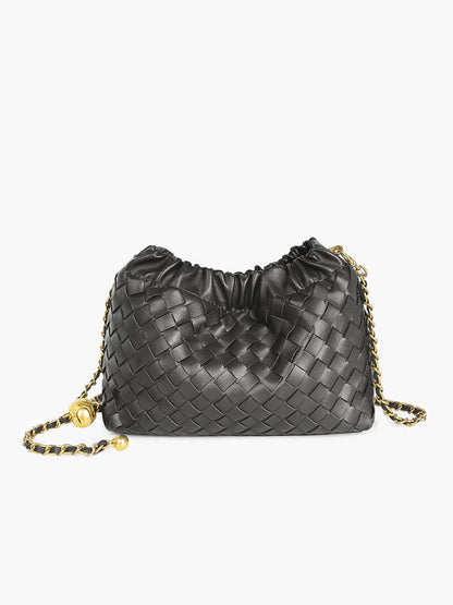 Damenhandtasche Goldkette Leder