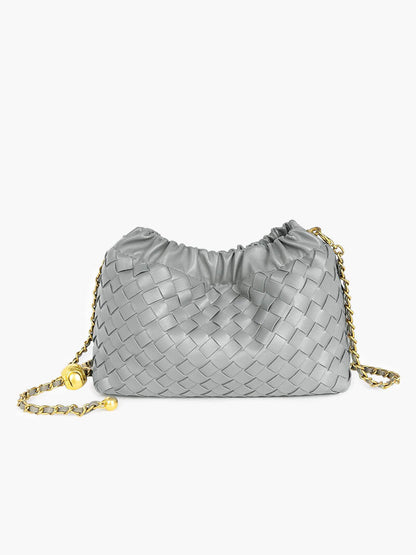 Damenhandtasche Goldkette Leder