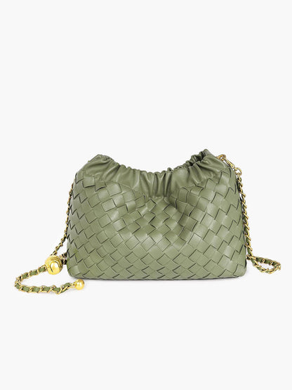 Damenhandtasche Goldkette Leder