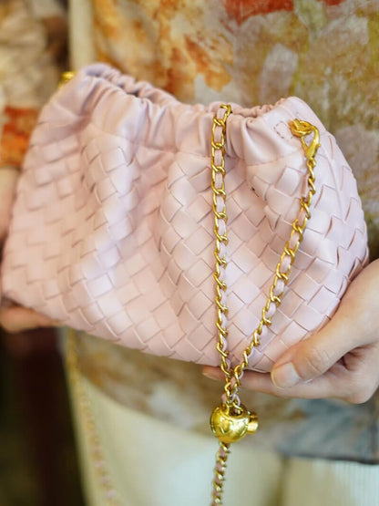 Damenhandtasche Goldkette Leder