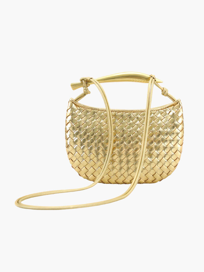 Clio Damen Handtasche Geflochtenes Kunstleder